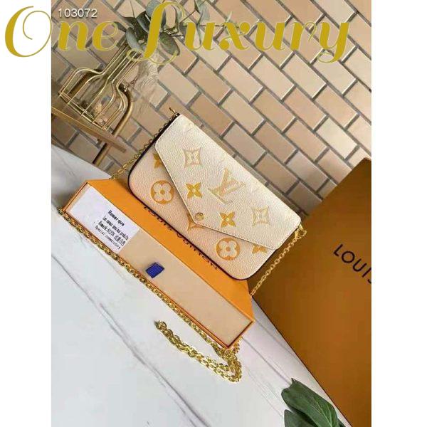 Replica Louis Vuitton Women Félicie Pochette Cream Saffron Monogram Empreinte Embossed Supple Grained Cowhide 3