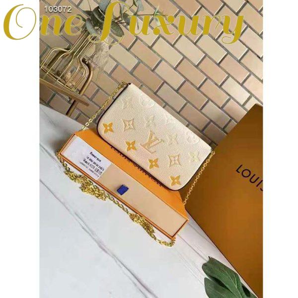 Replica Louis Vuitton Women Félicie Pochette Cream Saffron Monogram Empreinte Embossed Supple Grained Cowhide 4