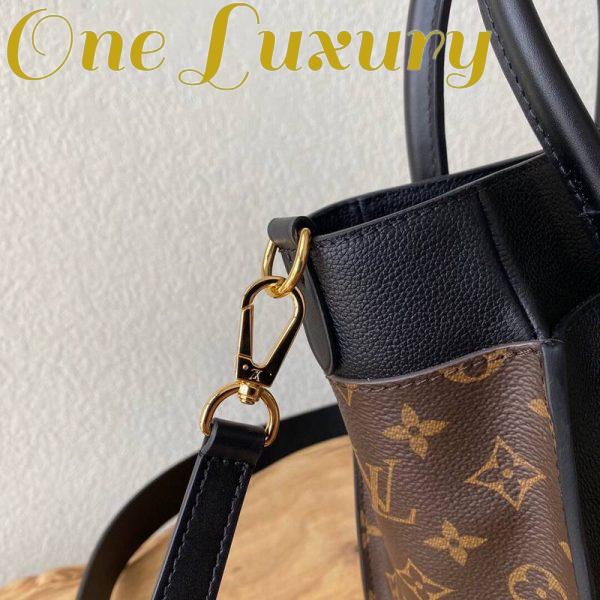 Replica Louis Vuitton LV Women On My Side PM Tote Bag Black Monogram Coated Canvas Calf Leather 9
