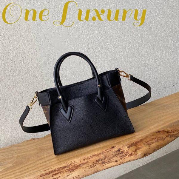 Replica Louis Vuitton LV Women On My Side PM Tote Bag Black Monogram Coated Canvas Calf Leather 10