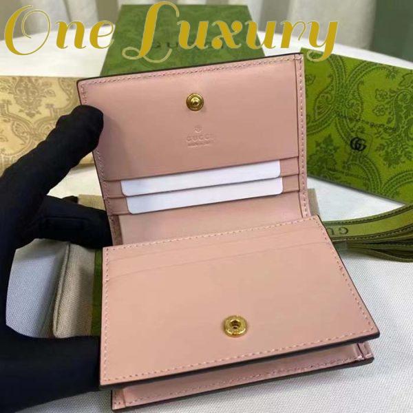 Replica Gucci Unisex GG Marmont Card Case Wallet Light Pink GG Matelassé Leather Double G 8