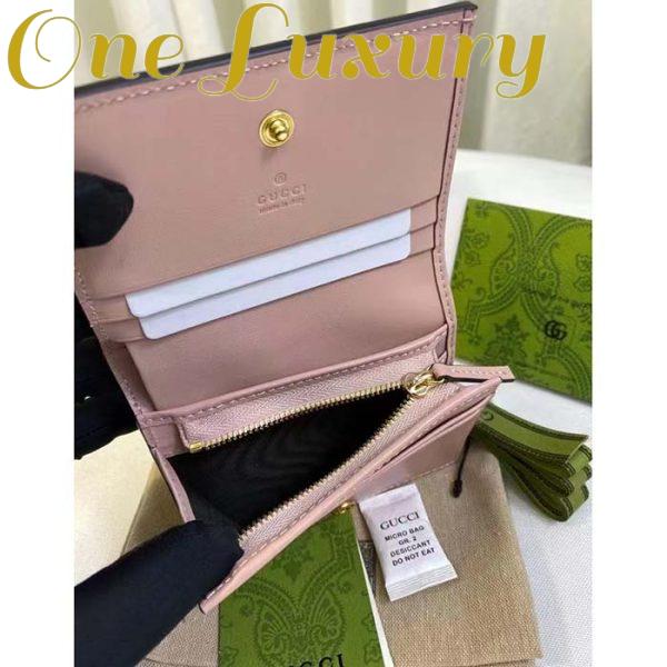 Replica Gucci Unisex GG Marmont Card Case Wallet Light Pink GG Matelassé Leather Double G 9