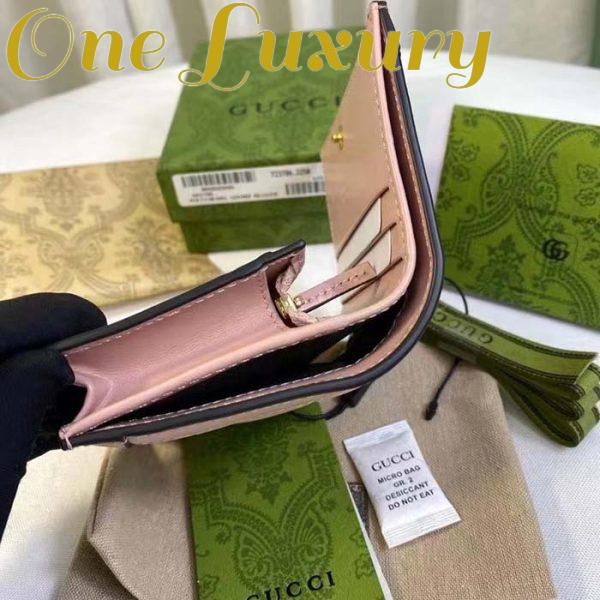 Replica Gucci Unisex GG Marmont Card Case Wallet Light Pink GG Matelassé Leather Double G 10
