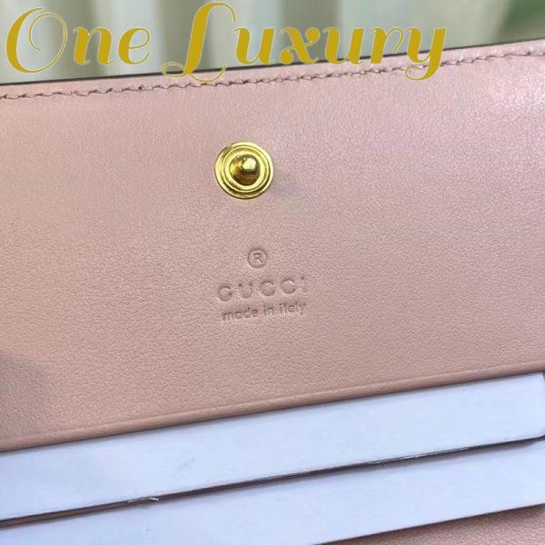 Replica Gucci Unisex GG Marmont Card Case Wallet Light Pink GG Matelassé Leather Double G 11