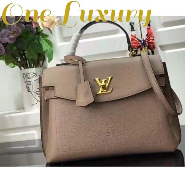 Replica Louis Vuitton LV Women Lockme Ever MM Handbag Beige Soft Grained Calfskin 3