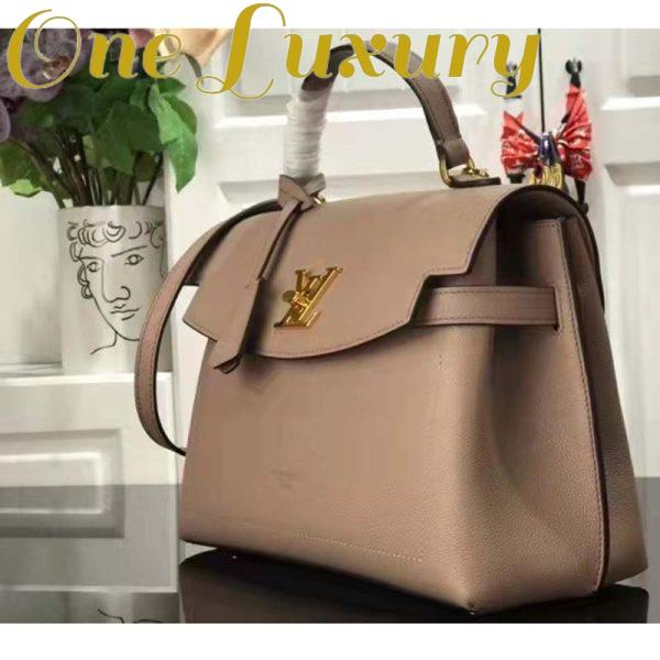 Replica Louis Vuitton LV Women Lockme Ever MM Handbag Beige Soft Grained Calfskin 4