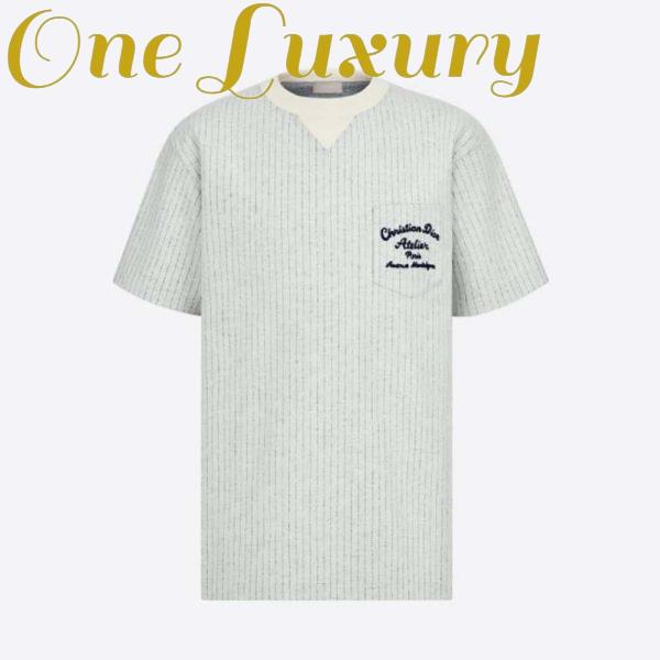 Replica Dior Men Christian Dior Atelier T-shirt Relaxed Fit Ecru Wool and Cotton Jersey
