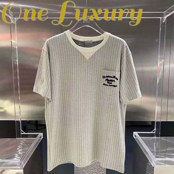 Replica Dior Men Christian Dior Atelier T-shirt Relaxed Fit Ecru Wool and Cotton Jersey 3
