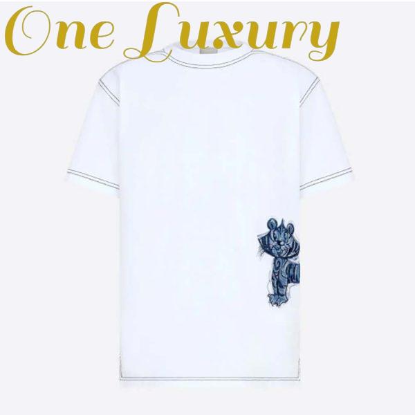 Replica Dior Men Dior and Kenny Scharf T-shirt Relaxed Fit White Cotton Jersey