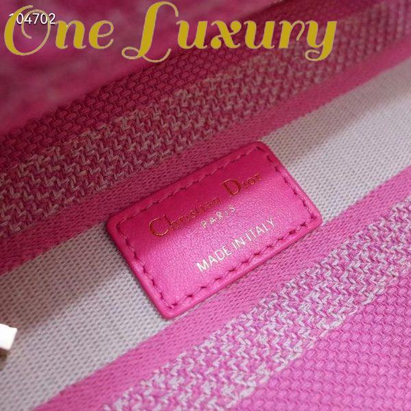 Replica Dior Women CD Medium Lady D-Lite Bag Fluorescent Pink Toile De Jouy Reverse Embroidery 11