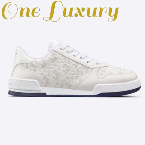 Replica Dior Women One Sneaker White Oblique Perforated Calfskin