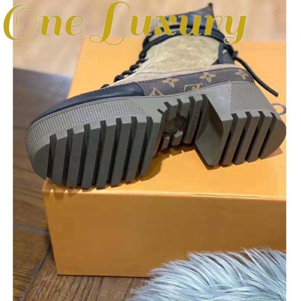 Replica Louis Vuitton LV Women Laureate Platform Desert Boot in Soft Suede Calf Leather with Monogram Canvas-Sandy 8