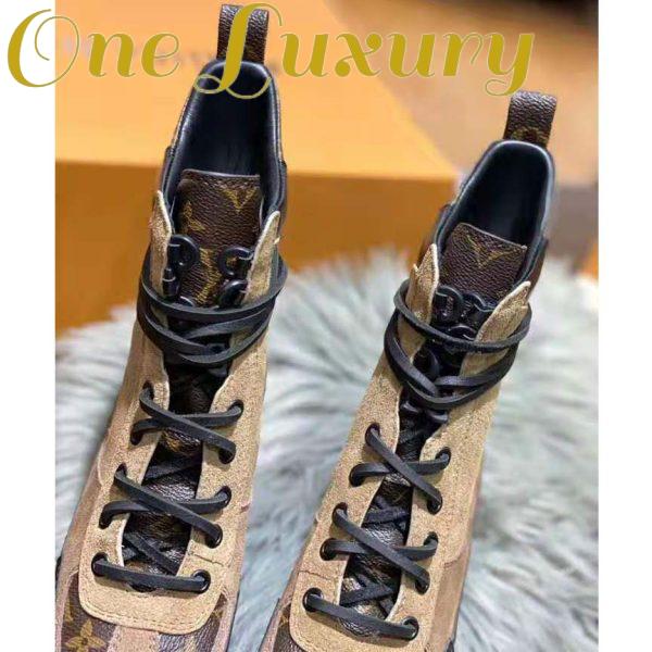 Replica Louis Vuitton LV Women Laureate Platform Desert Boot in Soft Suede Calf Leather with Monogram Canvas-Sandy 9