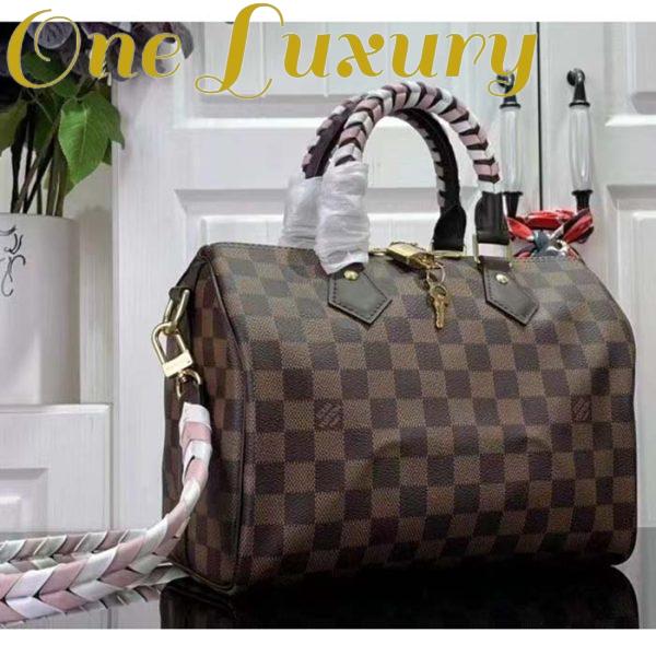 Replica Louis Vuitton Women LV Braided Speedy 25 Handbag Damier Ebene Coated Canvas 4