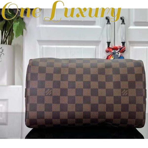 Replica Louis Vuitton Women LV Braided Speedy 25 Handbag Damier Ebene Coated Canvas 6