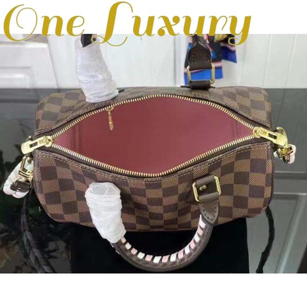 Replica Louis Vuitton Women LV Braided Speedy 25 Handbag Damier Ebene Coated Canvas 7