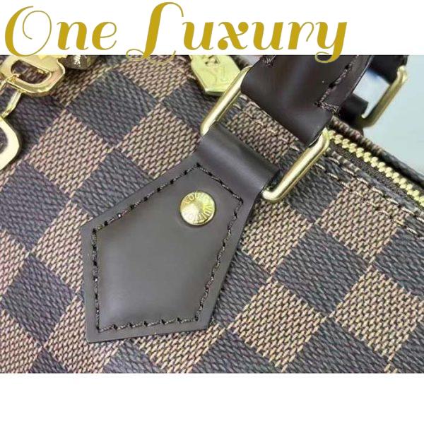 Replica Louis Vuitton Women LV Braided Speedy 25 Handbag Damier Ebene Coated Canvas 8