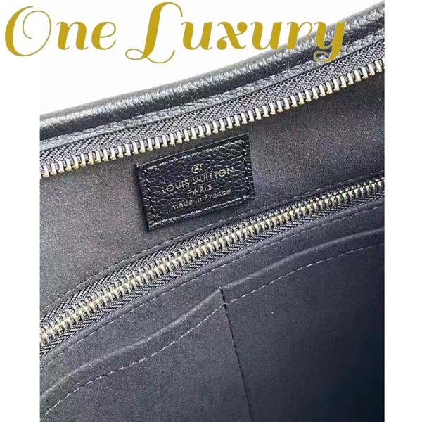 Replica Louis Vuitton Women LV CarryAll MM Handbag Black Embossed Supple Grained Cowhide Leather 11