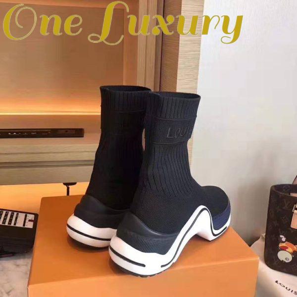 Replica Louis Vuitton LV Women LV Archlight Sneaker Boot in Black and Blue Stretch Textile 7