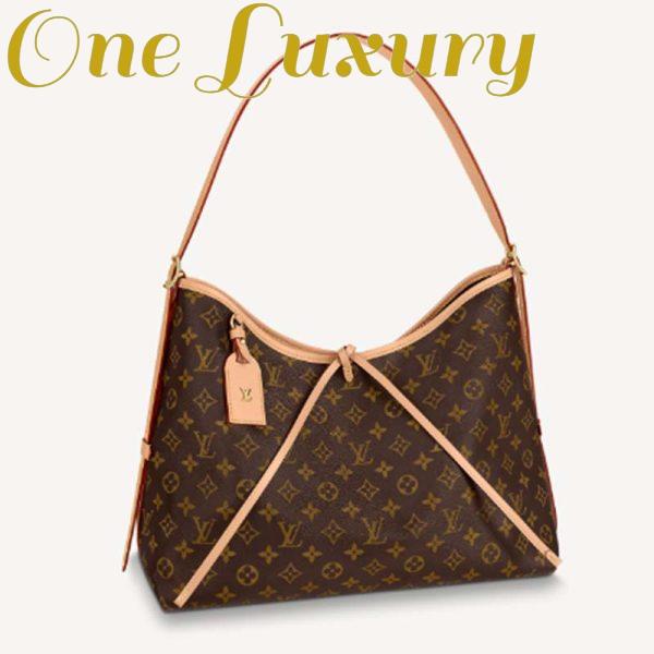 Replica Louis Vuitton Women LV CarryAll MM Handbag Brown Monogram Coated Canvas 2