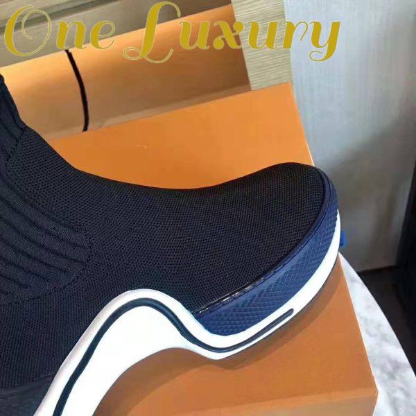 Replica Louis Vuitton LV Women LV Archlight Sneaker Boot in Black and Blue Stretch Textile 9