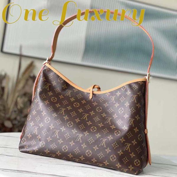 Replica Louis Vuitton Women LV CarryAll MM Handbag Brown Monogram Coated Canvas 5