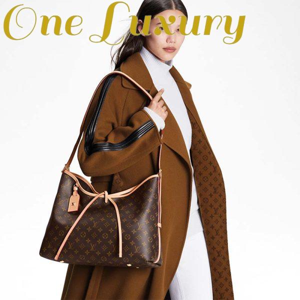 Replica Louis Vuitton Women LV CarryAll MM Handbag Brown Monogram Coated Canvas 12