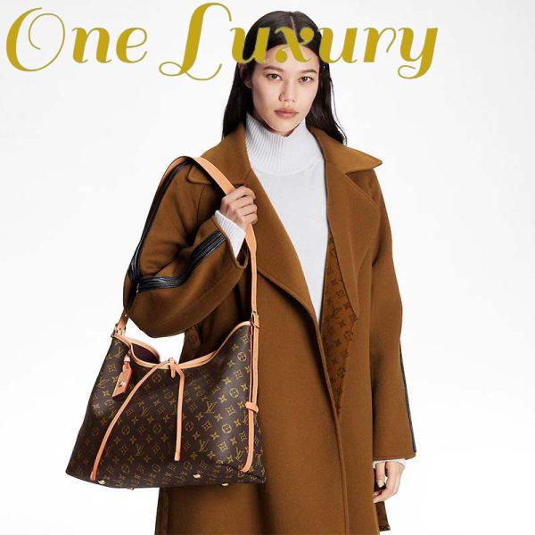 Replica Louis Vuitton Women LV CarryAll MM Handbag Brown Monogram Coated Canvas 13