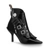Replica Louis Vuitton LV Women LV Janet Ankle Boot in Calf Leather and Patent Monogram Canvas-Black 14
