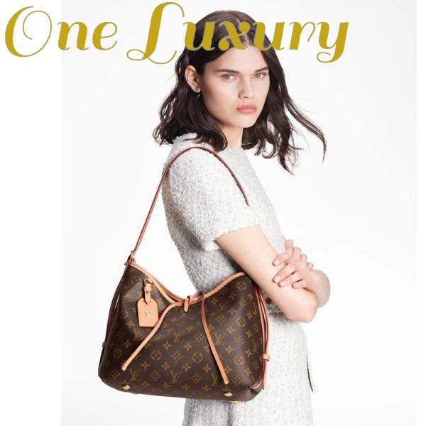 Replica Louis Vuitton Women LV CarryAll PM Handbag Brown Monogram Coated Canvas 13