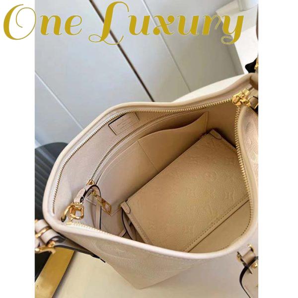 Replica Louis Vuitton Women LV CarryAll PM Handbag Crème Beige Embossed Supple Grained Cowhide 8