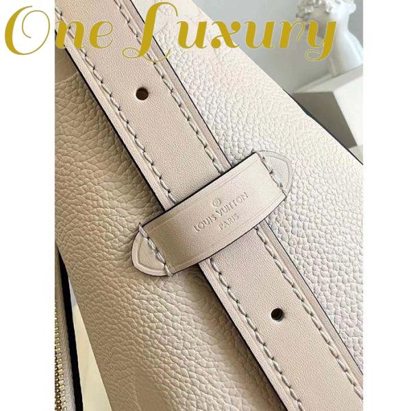 Replica Louis Vuitton Women LV CarryAll PM Handbag Crème Beige Embossed Supple Grained Cowhide 9
