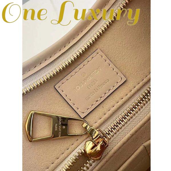 Replica Louis Vuitton Women LV CarryAll PM Handbag Crème Beige Embossed Supple Grained Cowhide 10