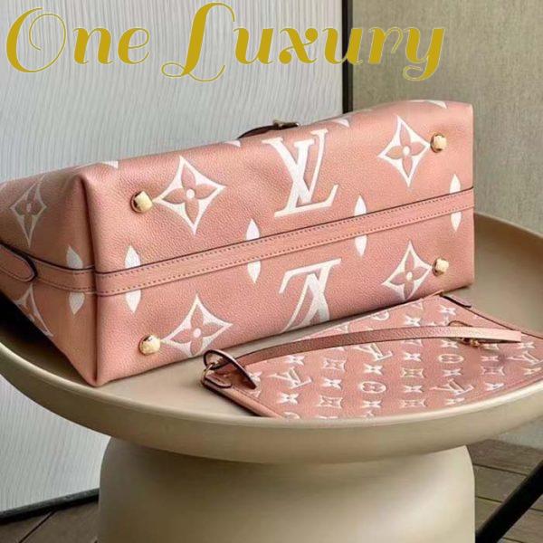 Replica Louis Vuitton Women LV CarryAll PM Handbag Pink Embossed Supple Grained Cowhide 6
