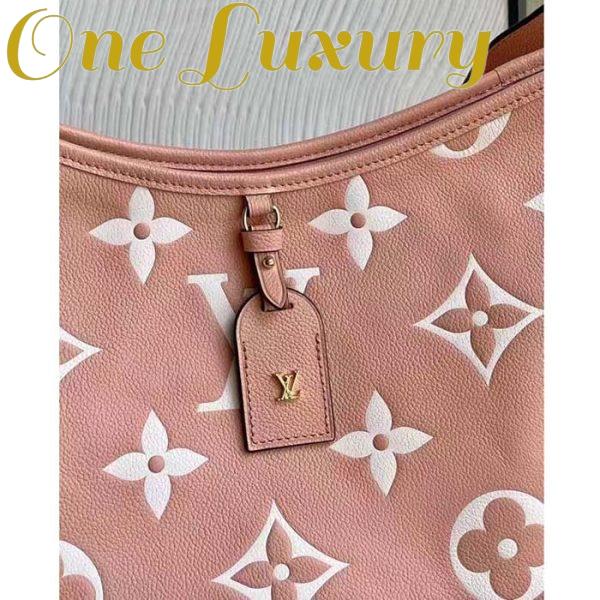 Replica Louis Vuitton Women LV CarryAll PM Handbag Pink Embossed Supple Grained Cowhide 7