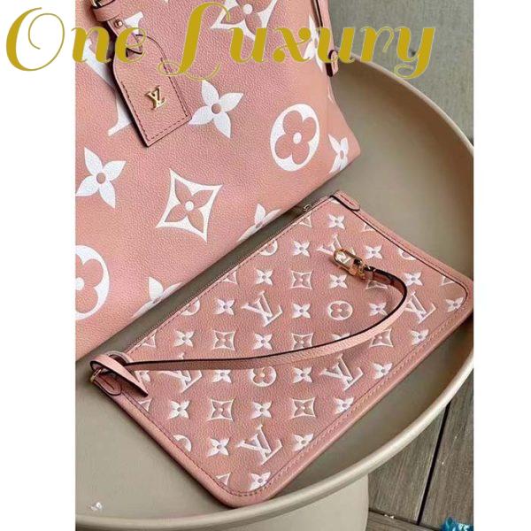 Replica Louis Vuitton Women LV CarryAll PM Handbag Pink Embossed Supple Grained Cowhide 8