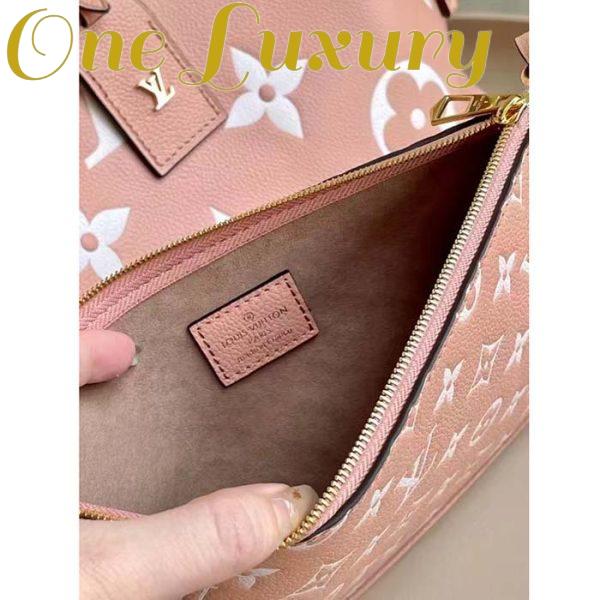 Replica Louis Vuitton Women LV CarryAll PM Handbag Pink Embossed Supple Grained Cowhide 10