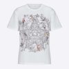 Replica Dior Women CD T-Shirt Ecru Cotton Jersey Linen Dior Sevilla Star Motif