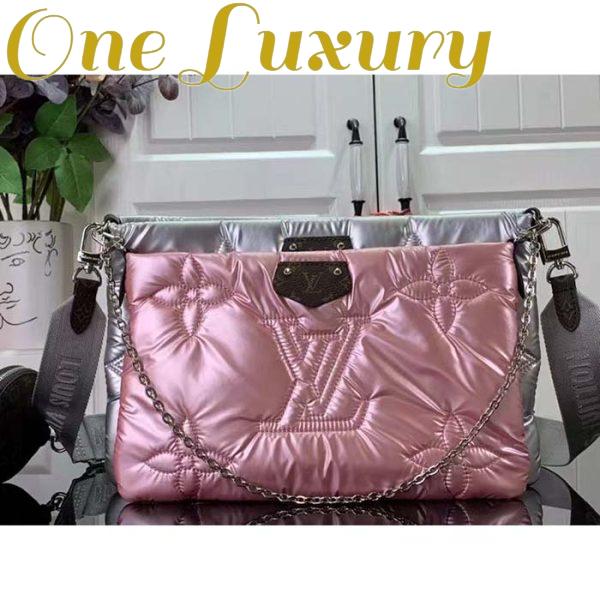 Replica Louis Vuitton Women LV Maxi Multi-Pochette Accessoires Silver Pale Pink Recycled Nylon Econyl 3