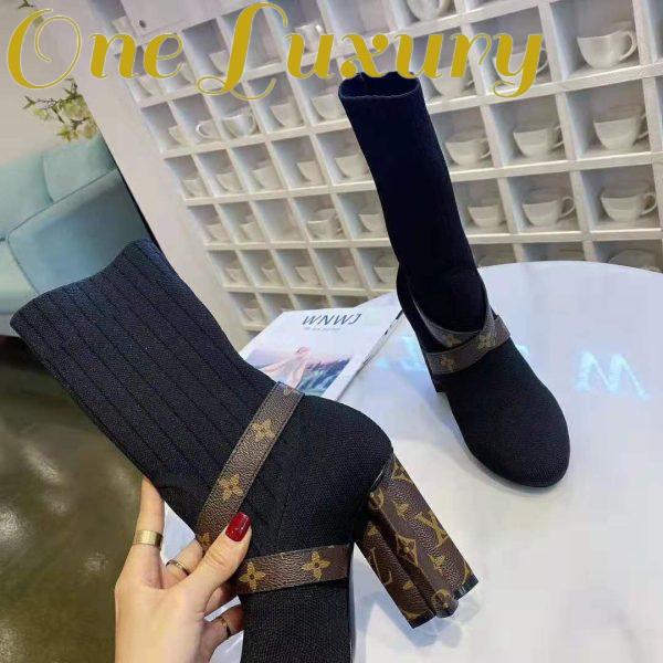 Replica Louis Vuitton LV Women LV Silhouette Ankle Boot in Textile and Monogram Canvas-Black 12