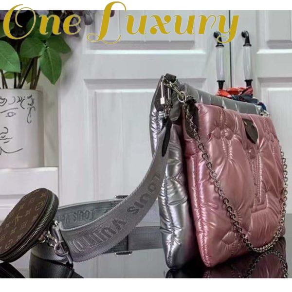 Replica Louis Vuitton Women LV Maxi Multi-Pochette Accessoires Silver Pale Pink Recycled Nylon Econyl 5