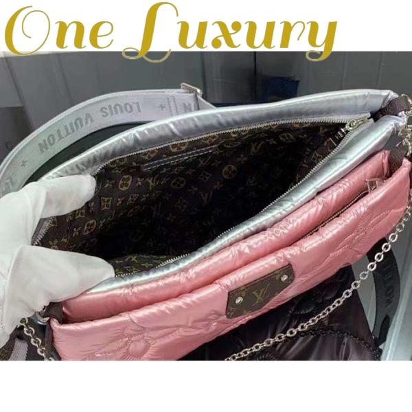 Replica Louis Vuitton Women LV Maxi Multi-Pochette Accessoires Silver Pale Pink Recycled Nylon Econyl 7