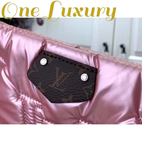Replica Louis Vuitton Women LV Maxi Multi-Pochette Accessoires Silver Pale Pink Recycled Nylon Econyl 8