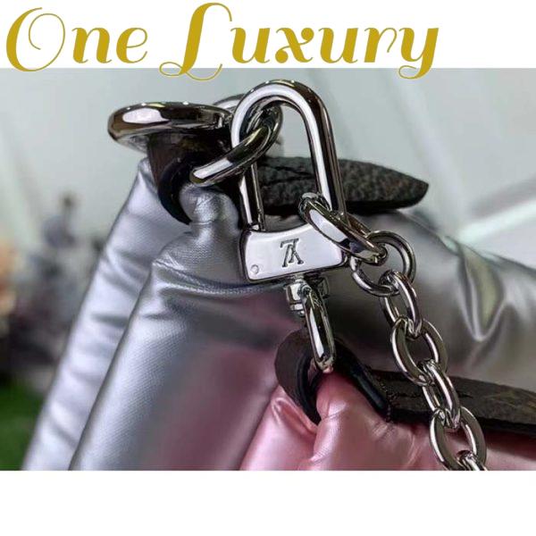 Replica Louis Vuitton Women LV Maxi Multi-Pochette Accessoires Silver Pale Pink Recycled Nylon Econyl 11