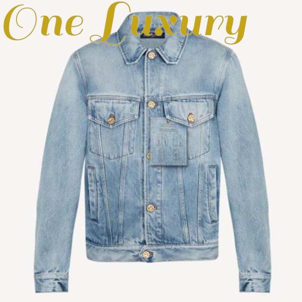 Replica Louis Vuitton Women Staples Edition DNA Denim Jacket Cotton Indigo Regular Fit-Blue