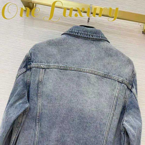 Replica Louis Vuitton Women Staples Edition DNA Denim Jacket Cotton Indigo Regular Fit-Blue 7