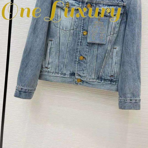 Replica Louis Vuitton Women Staples Edition DNA Denim Jacket Cotton Indigo Regular Fit-Blue 8