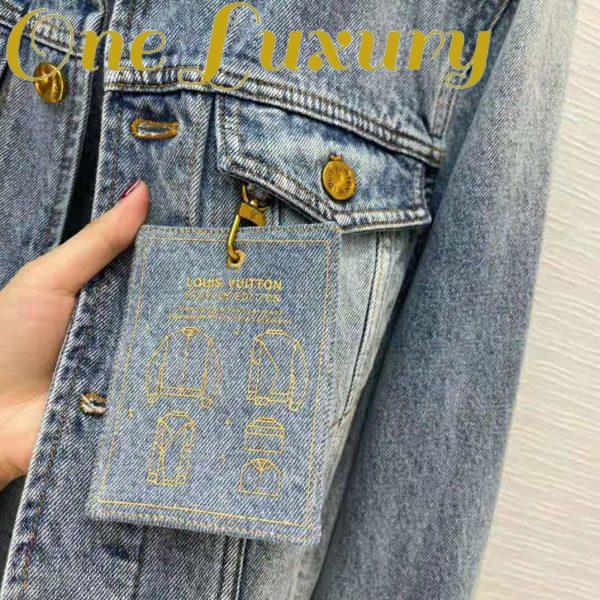 Replica Louis Vuitton Women Staples Edition DNA Denim Jacket Cotton Indigo Regular Fit-Blue 9