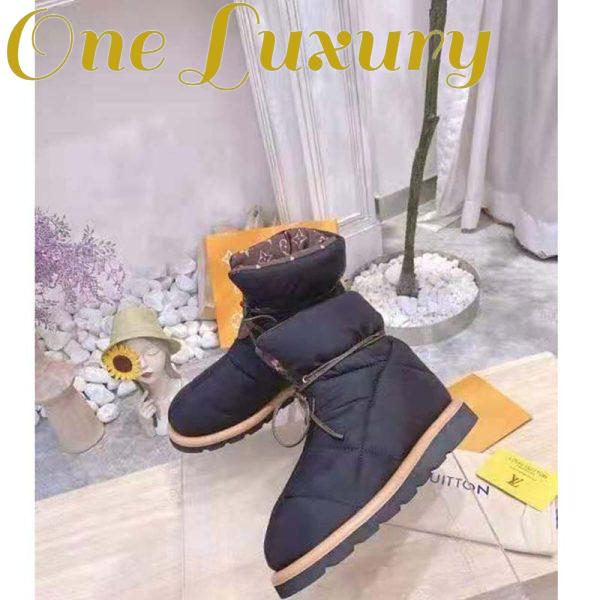 Replica Louis Vuitton LV Women Pillow Comfort Ankle Boot Black Nylon Down Interior 6