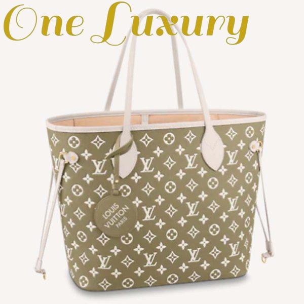 Replica Louis Vuitton Women LV Neverfull MM Carryall Tote Bag Printed Embossed Grained Cowhide